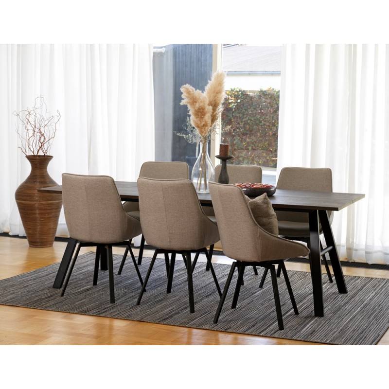 RO Brigham Extending Dining Table Brown/Black